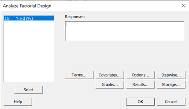 Analyze DOE in Minitab