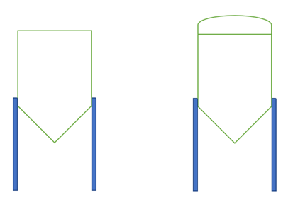 Sketch scale vertical dish and bottom cone